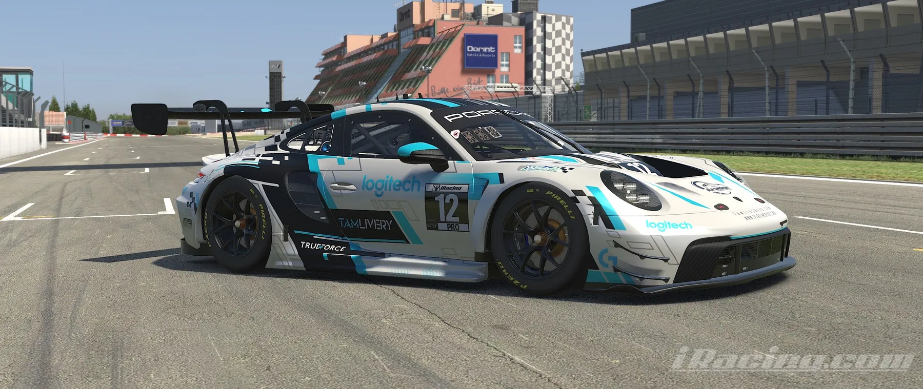 PLR Simsport Porsche 911 GT3 side profile on the grid
