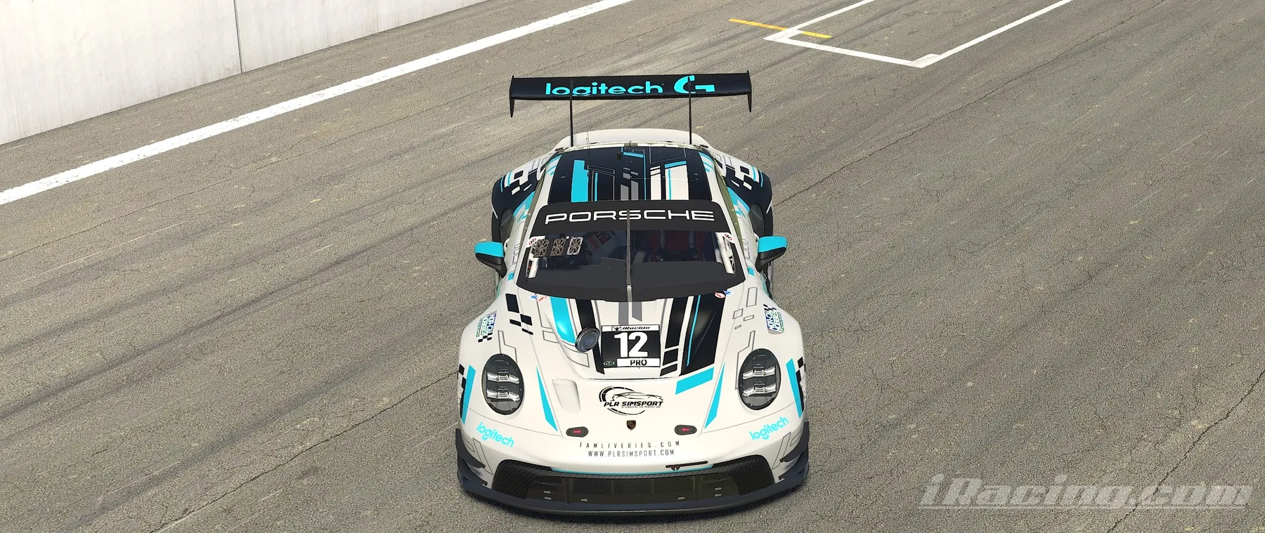 PLR Simsport Porsche 911 GT3 Cup, head-on view